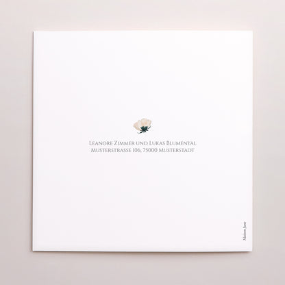 Hochzeitseinladung Doppelflügelfenster Süße Blumen foto N° 3