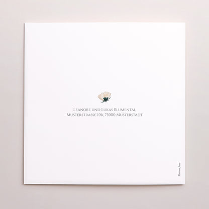 Dankeskarte Hochzeit Doppelflügelfenster Süße Blumen foto N° 3