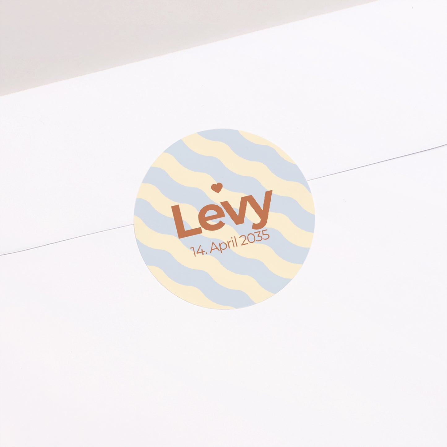 Sticker Geburt Rund Bunte Wellen Jungs foto N° 1