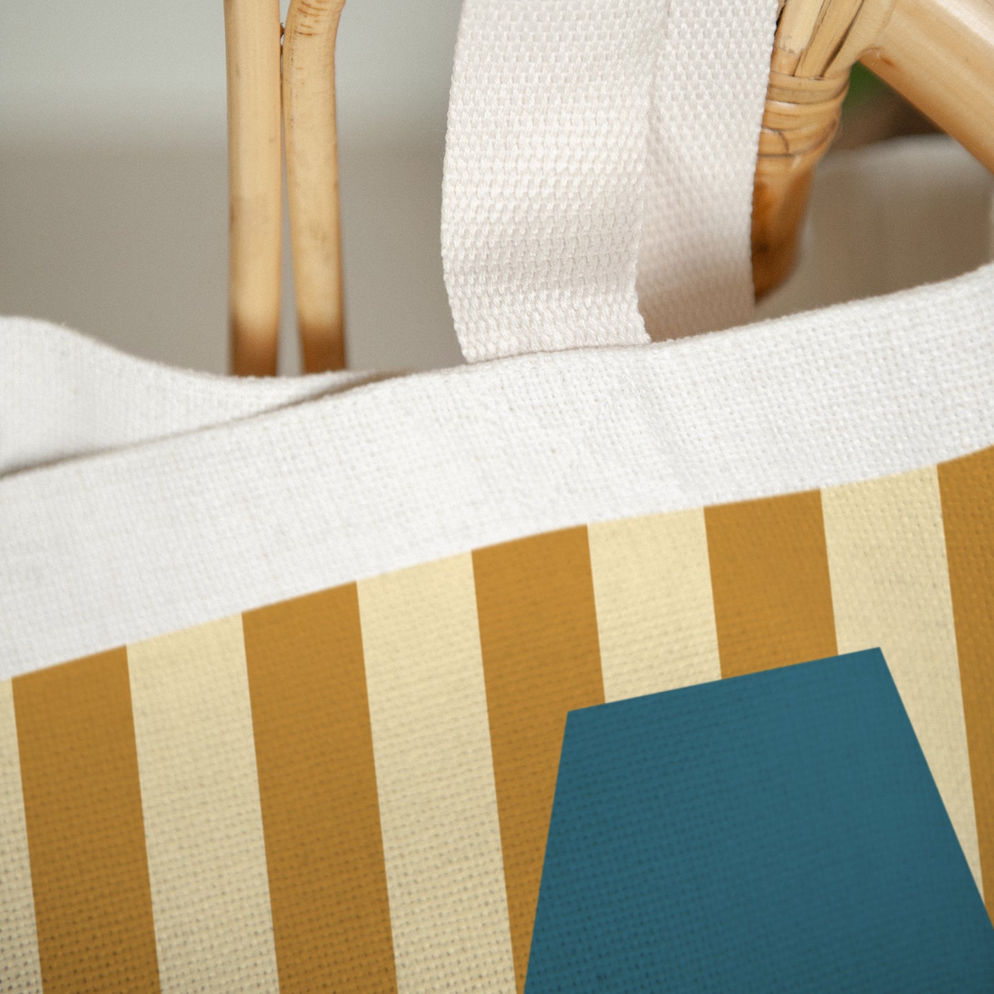 Tote bag Geburt Tragehenkel Bunte Streifen blau II foto N° 3