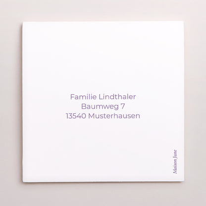 Dankeskarte Geburt Doppelflügelfensterhalbmond Bunte Streifen rosa II foto N° 3