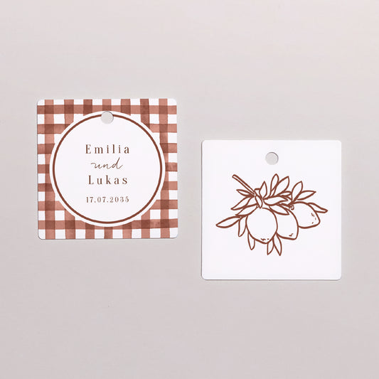 Vorgelochtes Etikett Hochzeit quadratisch Liebliche Liebe foto