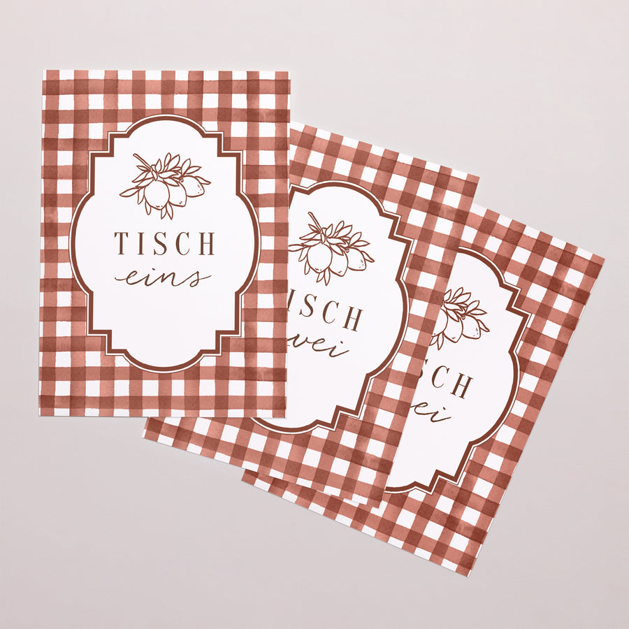 Tischnummern Hochzeit Rechteck Liebliche Liebe foto