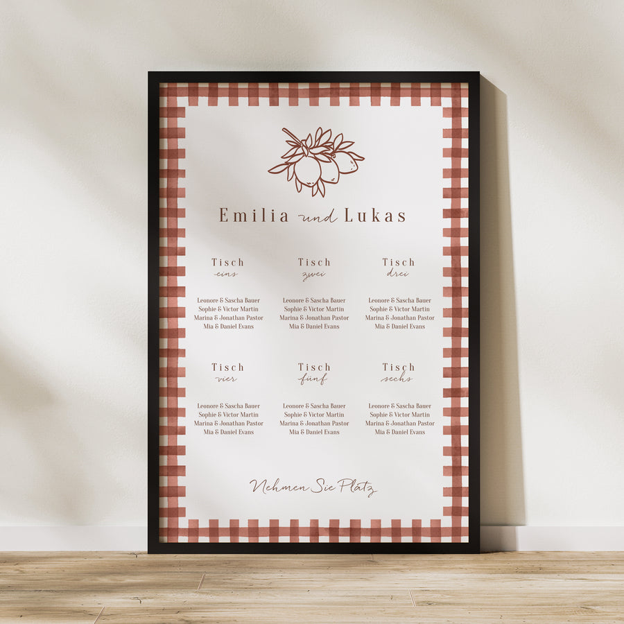Sitzplan Hochzeit Porträt 60 x 90 cm Liebliche Liebe foto