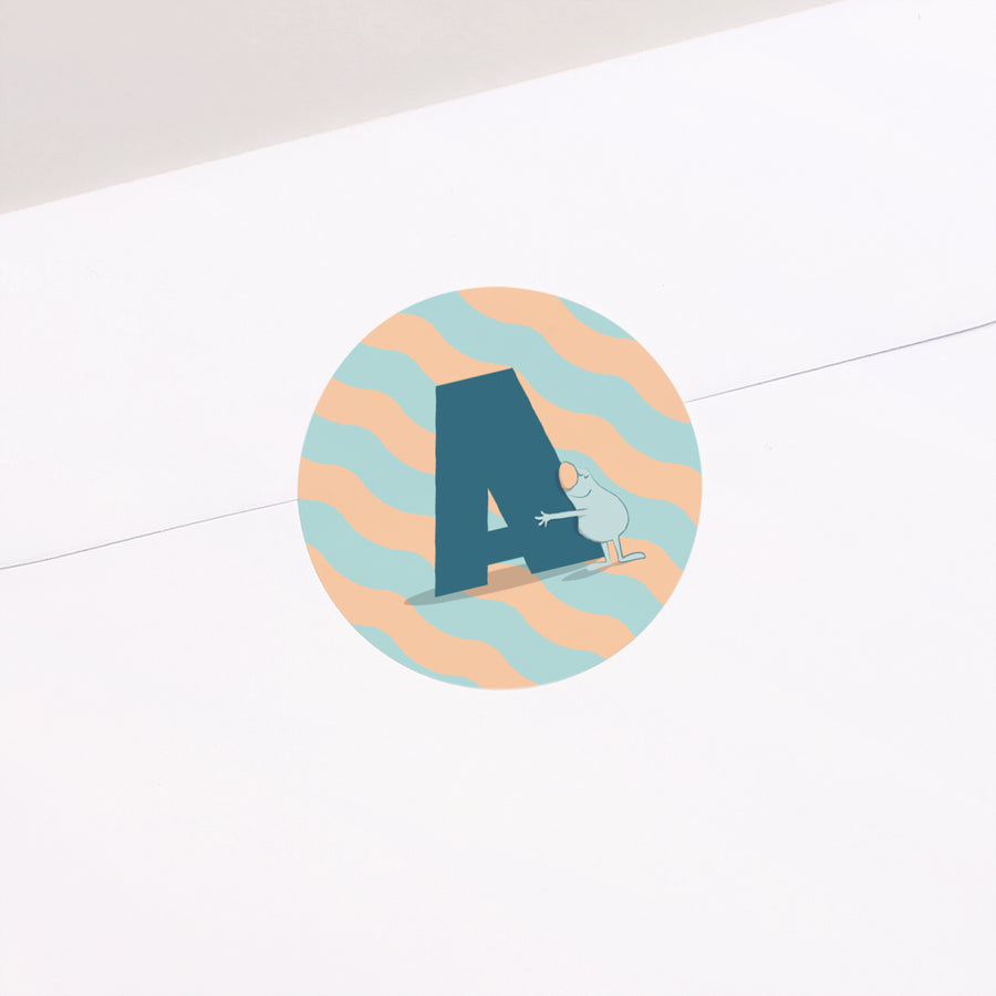 Sticker Geburt Rund Meine anfängliche Liebe Blau II foto