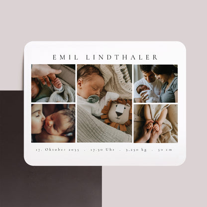 Geburtskarte Set von 8, magnetisch, Landschaft, rechteckige abgerundete Ecken Schatz in Bildern foto N° 1