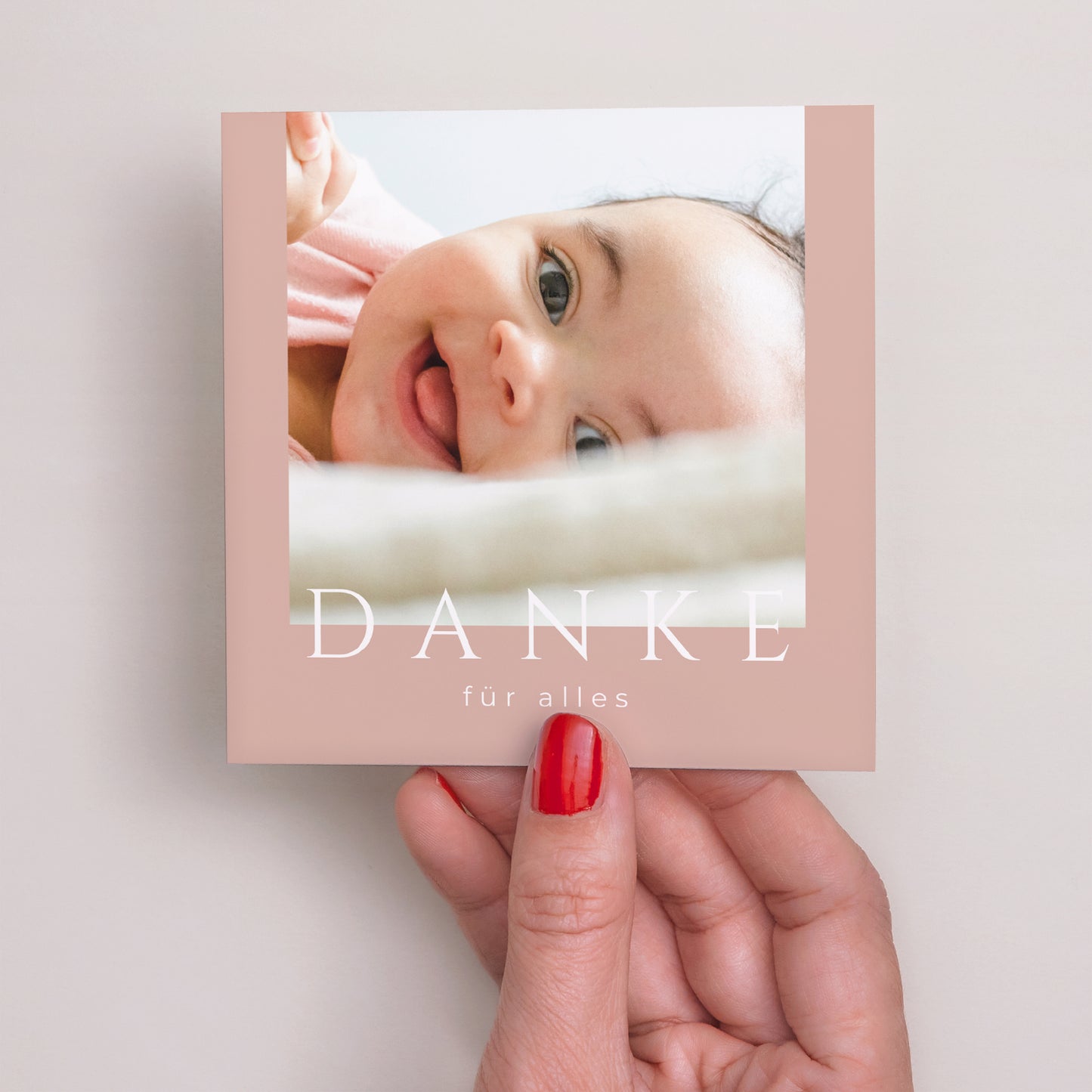 Dankeskarte Geburt Quadrat Ziel Glück foto N° 2