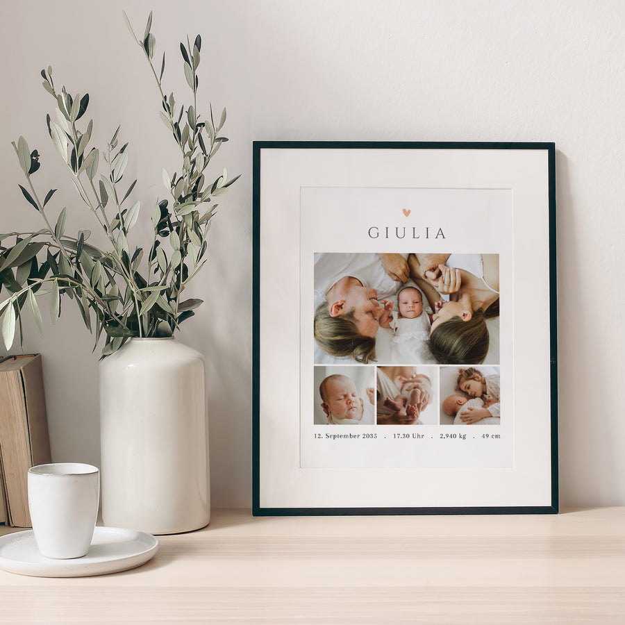 Poster Geburt Porträt Erinnerungen zum Schätzen foto