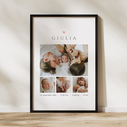 Poster Geburt Porträt 60 x 90 cm Erinnerungen zum Schätzen foto N° 1