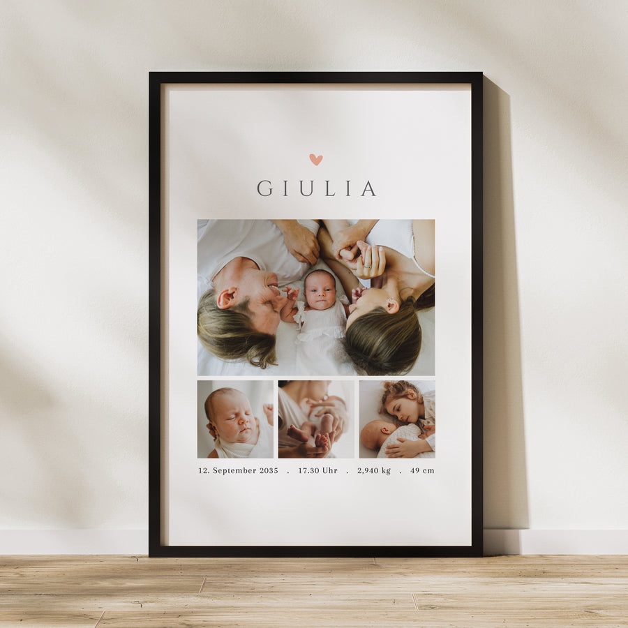 Poster Geburt Porträt 60 x 90 cm Erinnerungen zum Schätzen foto