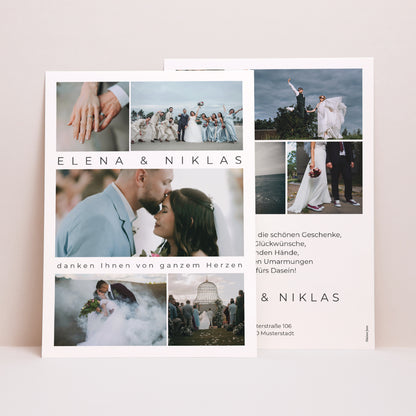 Dankeskarte Hochzeit Porträt Im Laufe unserer Blicke foto N° 1