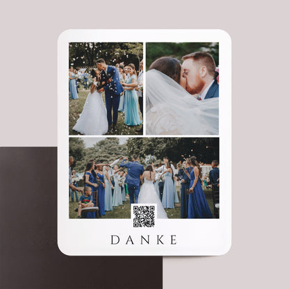 Dankeskarte Hochzeit Set von 8, magnetisch, rechteckig mit abgerundeten Ecken Glücksmomente foto N° 1