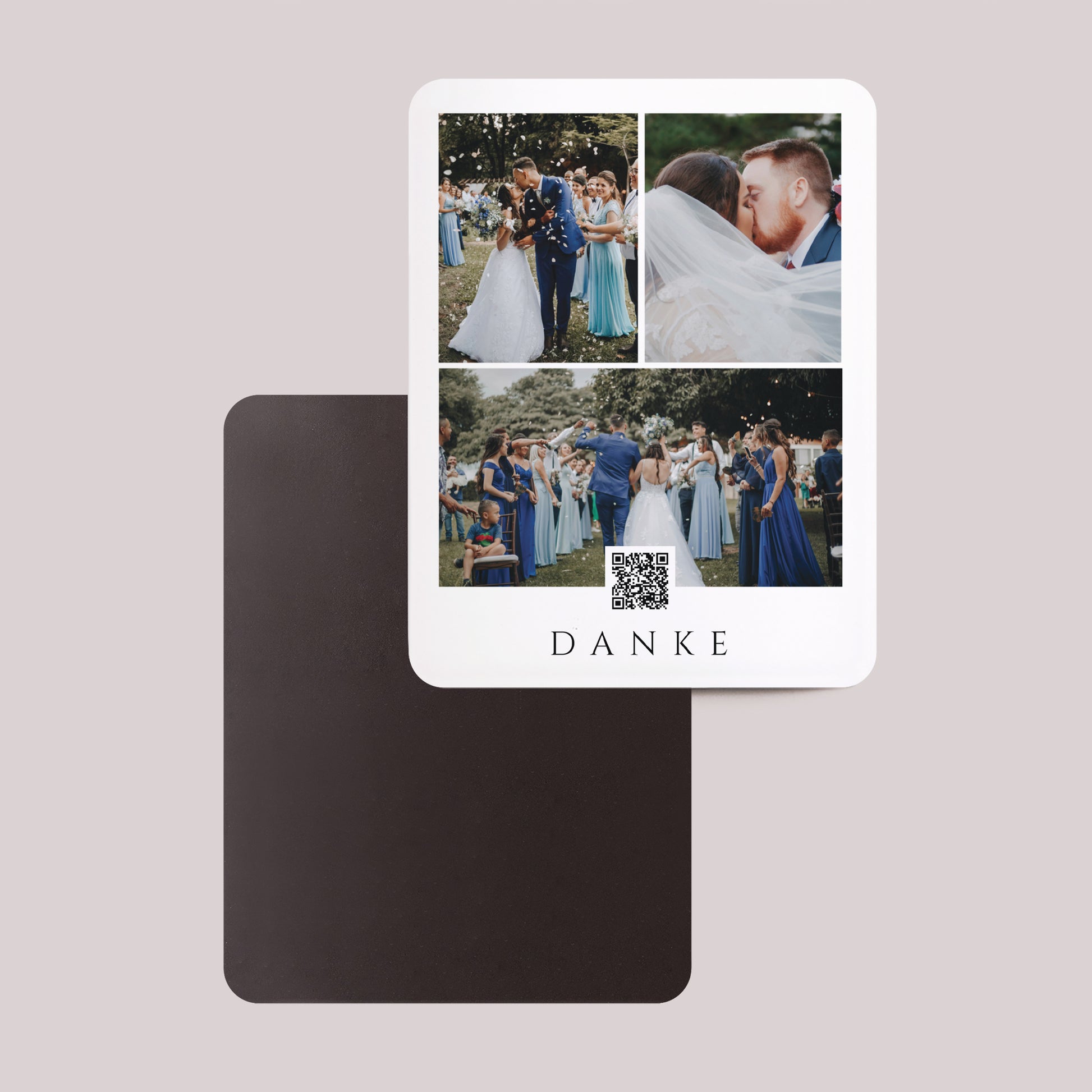 Dankeskarte Hochzeit Set von 8, magnetisch, rechteckig mit abgerundeten Ecken Glücksmomente foto N° 2