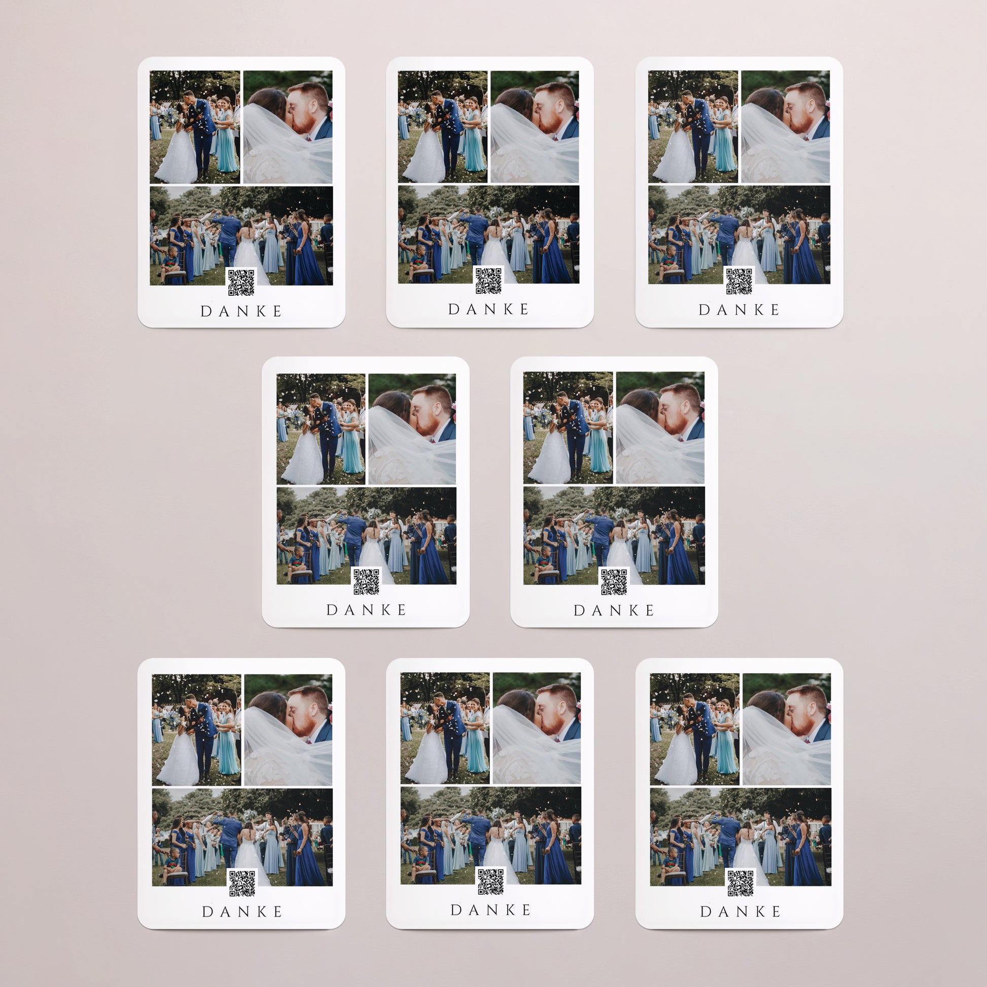 Dankeskarte Hochzeit Set von 8, magnetisch, rechteckig mit abgerundeten Ecken Glücksmomente foto N° 3