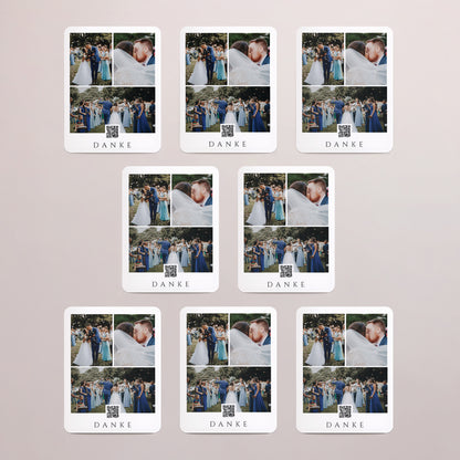 Dankeskarte Hochzeit Set von 8, magnetisch, rechteckig mit abgerundeten Ecken Glücksmomente foto N° 3