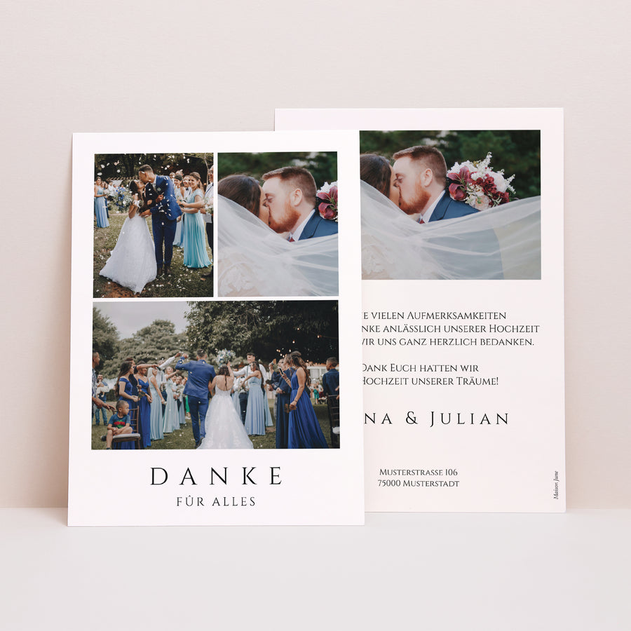 Dankeskarte Hochzeit Glücksmomente foto
