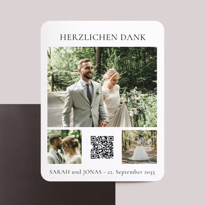 Dankeskarte Hochzeit Set von 8, magnetisch, rechteckig mit abgerundeten Ecken Tag der Verheißung foto N° 1