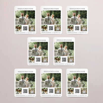Dankeskarte Hochzeit Set von 8, magnetisch, rechteckig mit abgerundeten Ecken Tag der Verheißung foto N° 3