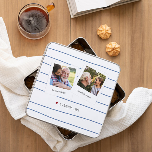 Metalldose Objekte Quadratisch Opa Huhn foto