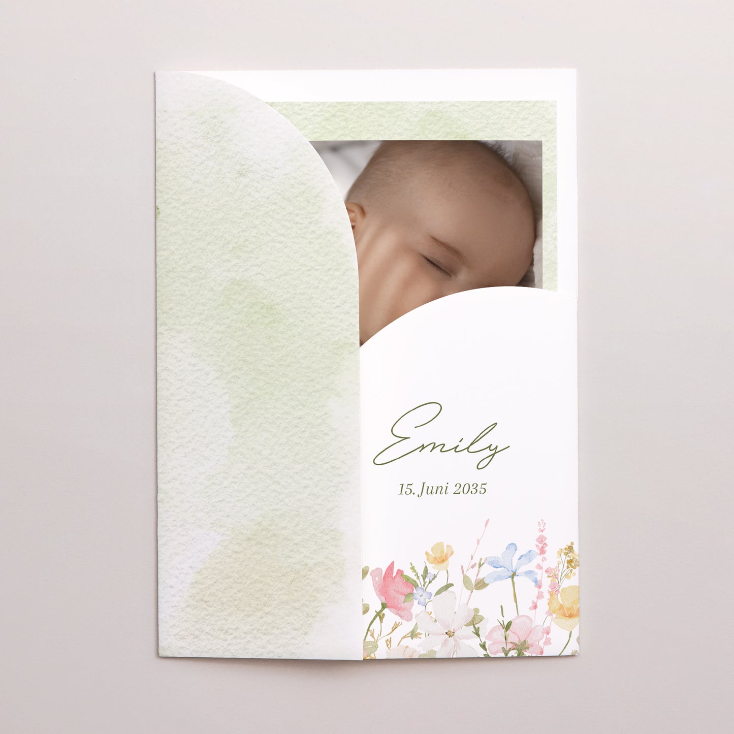 Geburtskarte Hülle für 2 Karten Kleine Liebesblume foto N° 2