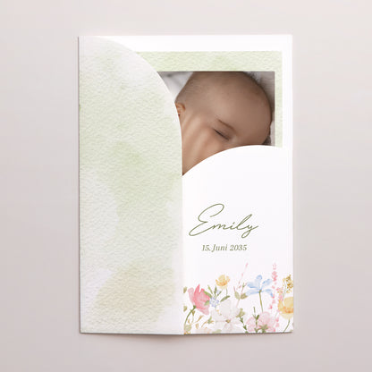Geburtskarte Hülle für 2 Karten Kleine Liebesblume foto N° 2