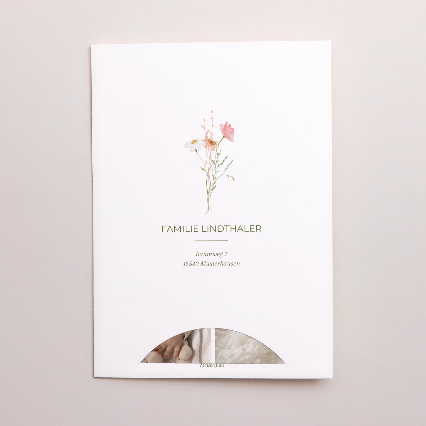 Geburtskarte Hülle für 2 Karten Kleine Liebesblume foto N° 5