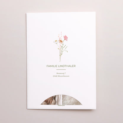 Geburtskarte Hülle für 2 Karten Kleine Liebesblume foto N° 5