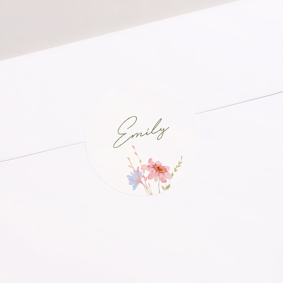Sticker Geburt Rund Kleine Liebesblume foto