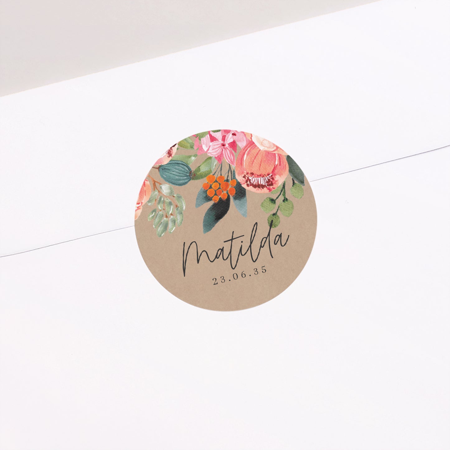 Sticker Geburt Rund Baby Bloom foto N° 1