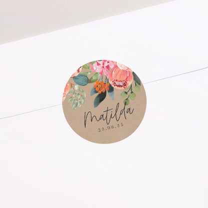 Sticker Geburt Rund Baby Bloom foto N° 1