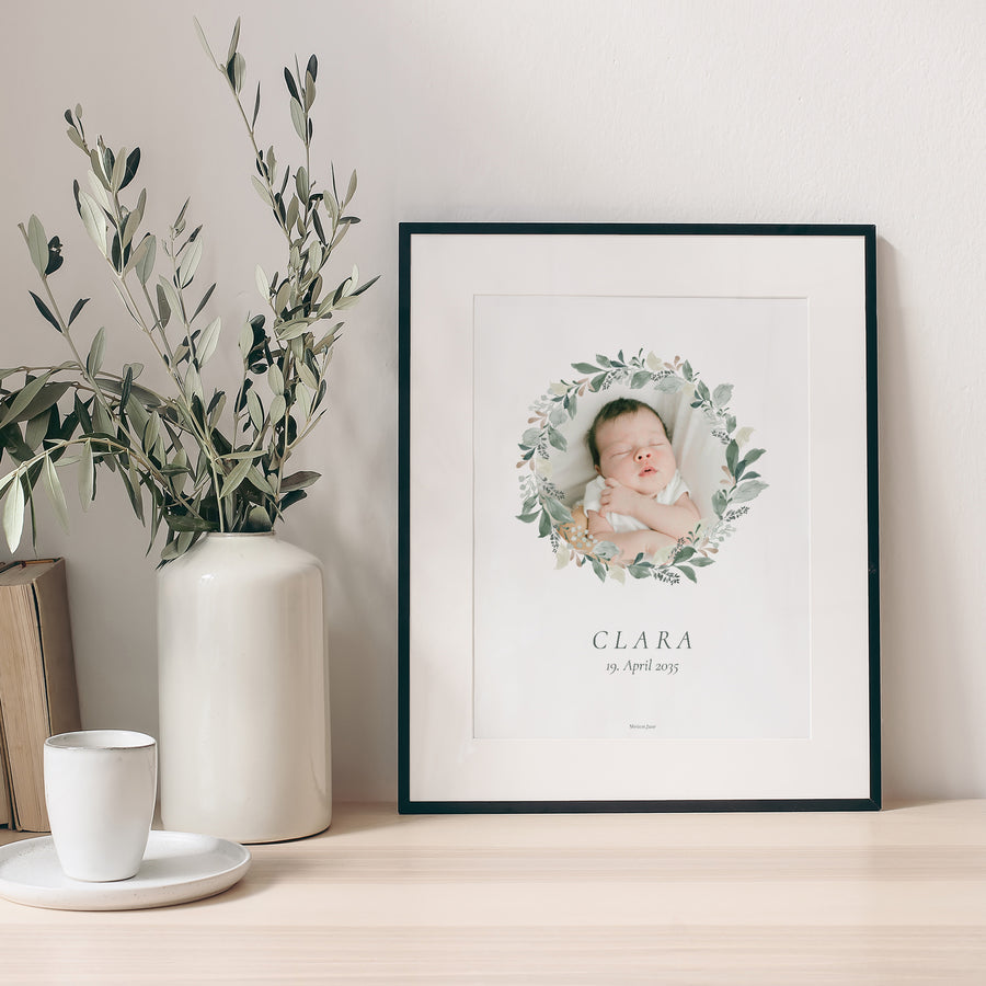 Poster Geburt Porträt Pflanzenbehälter foto