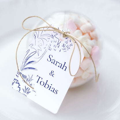 Geschenkbox Hochzeit Ball mit Wimpel-Etikett Liebeslichtung foto N° 1
