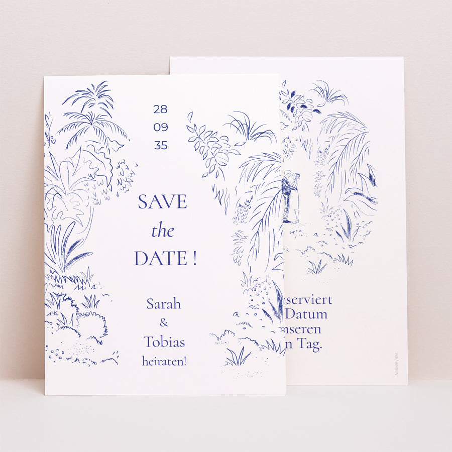 Save the date Karte Hochzeit Porträt Liebeslichtung foto