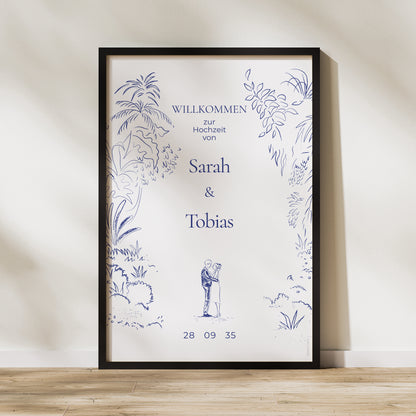 Begrüßungstafel Hochzeit Porträt 60 x 90 cm Liebeslichtung foto N° 1
