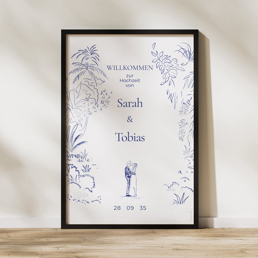 Begrüßungstafel Hochzeit Porträt 60 x 90 cm Liebeslichtung foto