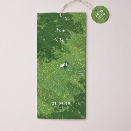 Hochzeitseinladung Portrait-Hülle 2 Karten, Etikett foto