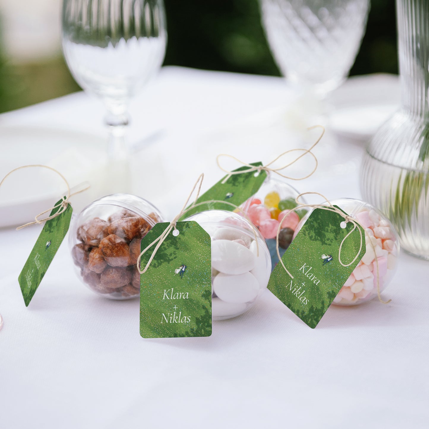Geschenkbox Hochzeit Ball mit Wimpel-Etikett foto N° 2
