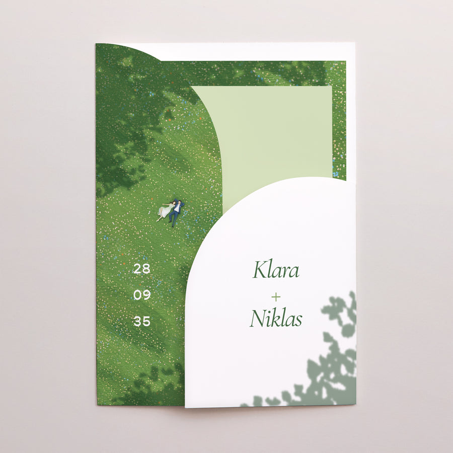 Hochzeitseinladung Hülle für 2 Karten foto