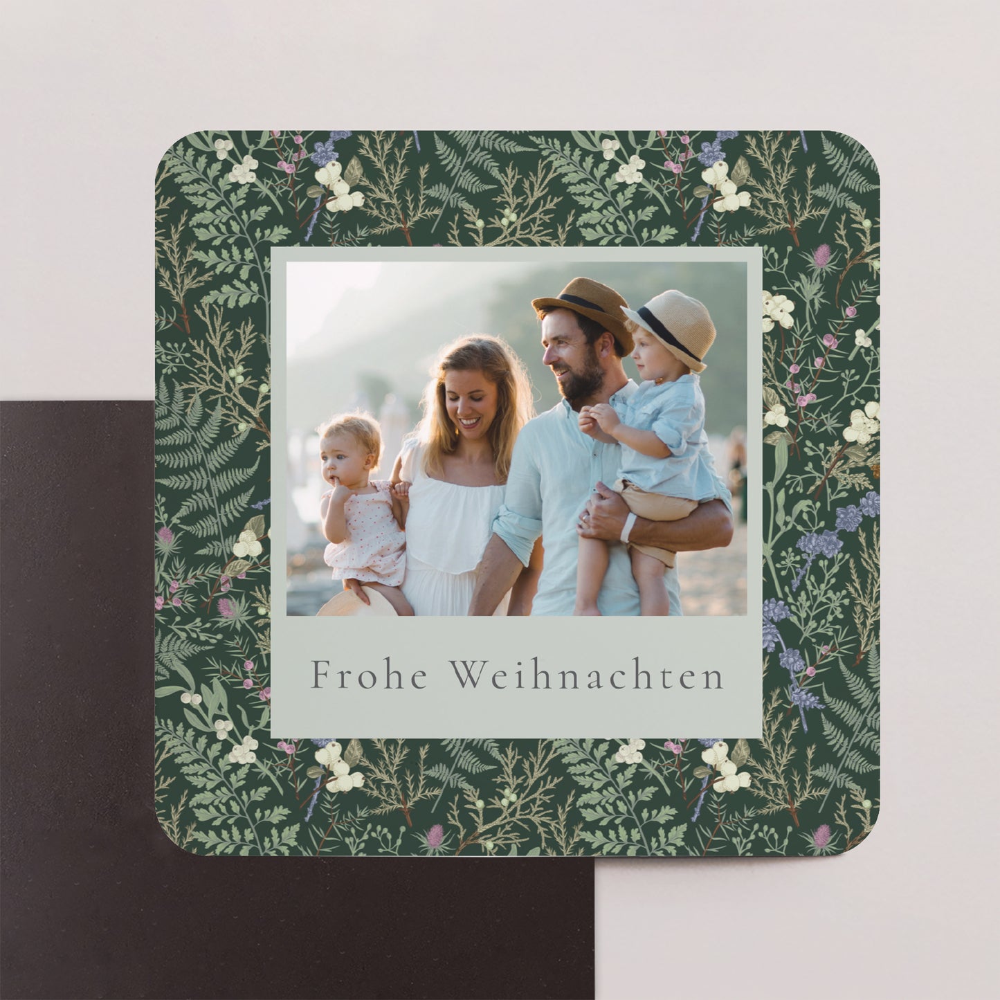 Weihnachtskarte Weihnachten Set von 8, magnetisch, quadratisch mit abgerundeten Ecken Winterlaub foto N° 1