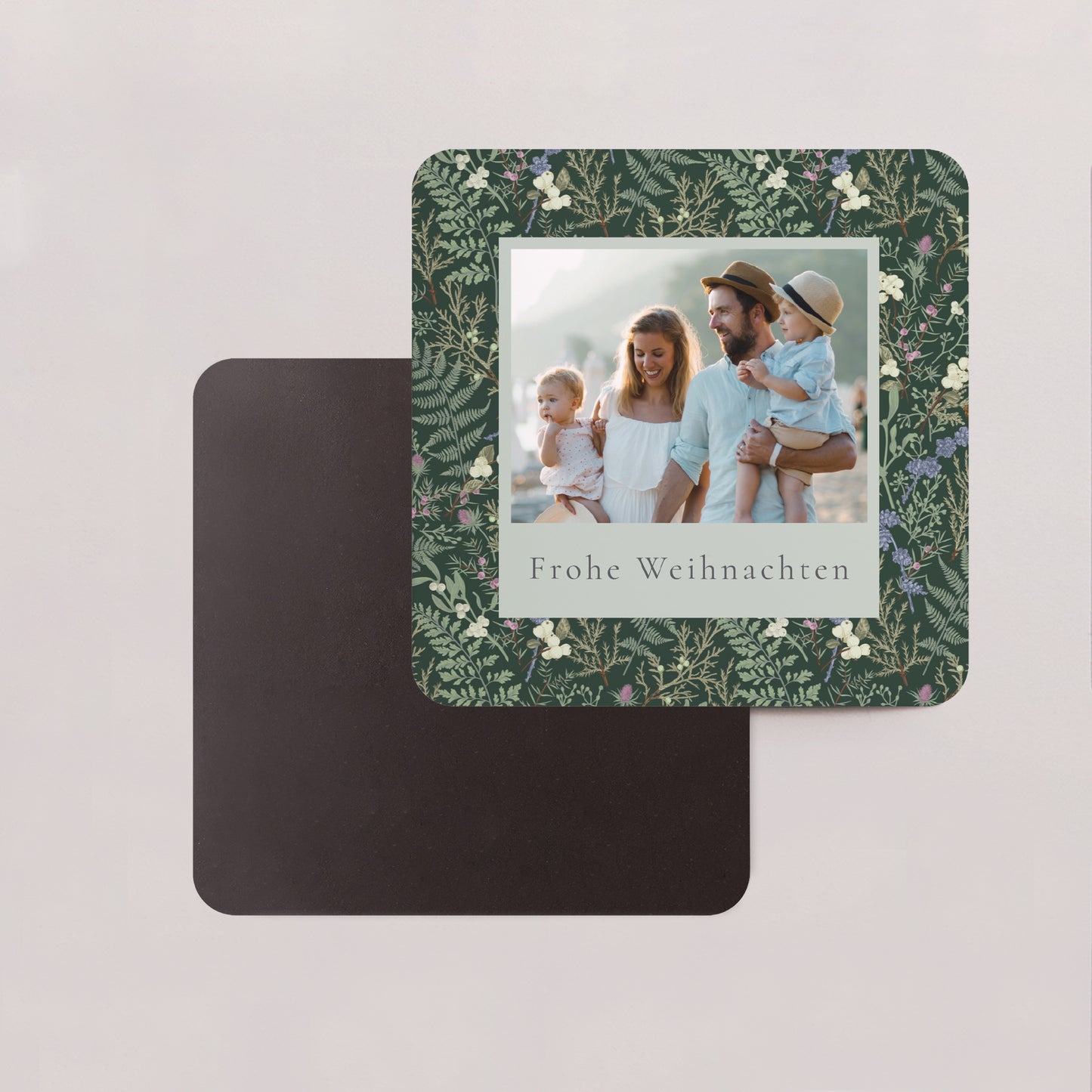 Weihnachtskarte Weihnachten Set von 8, magnetisch, quadratisch mit abgerundeten Ecken Winterlaub foto N° 2