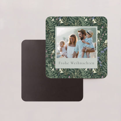 Weihnachtskarte Weihnachten Set von 8, magnetisch, quadratisch mit abgerundeten Ecken Winterlaub foto N° 2