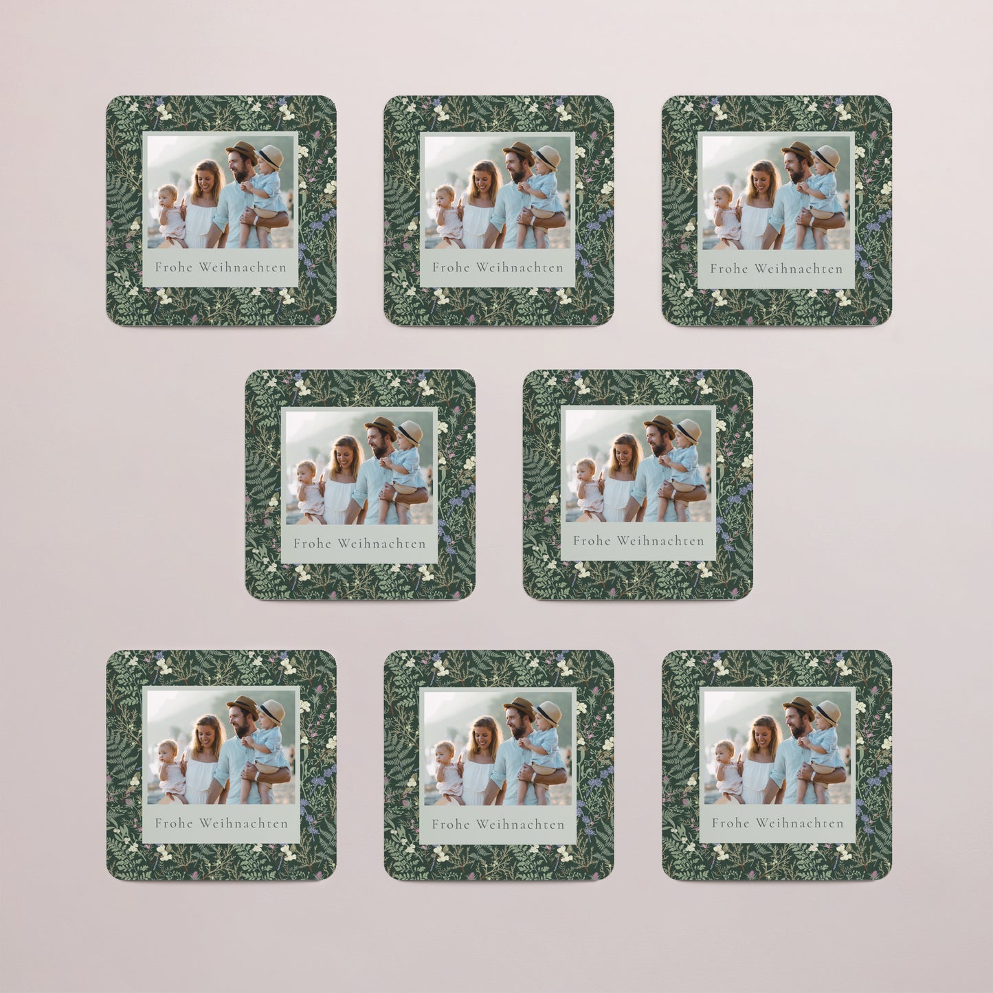 Weihnachtskarte Weihnachten Set von 8, magnetisch, quadratisch mit abgerundeten Ecken Winterlaub foto N° 3