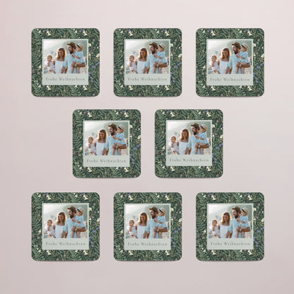 Weihnachtskarte Weihnachten Set von 8, magnetisch, quadratisch mit abgerundeten Ecken Winterlaub foto N° 3