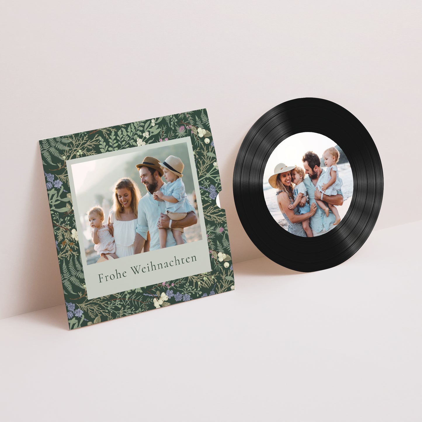 Weihnachtskarte Weihnachten Schallplattenhülle Winterlaub foto N° 1