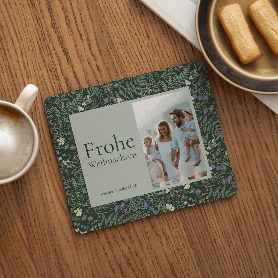 Mousepad Weihnachten Rechteck Winterlaub foto