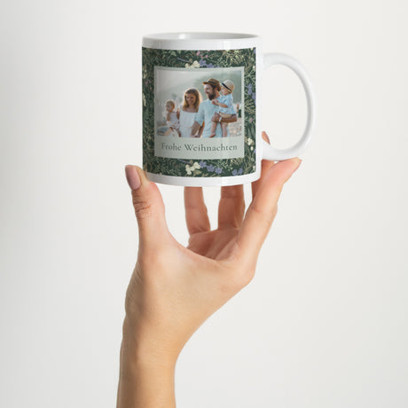 Tasse Weihnachten Weiß Winterlaub