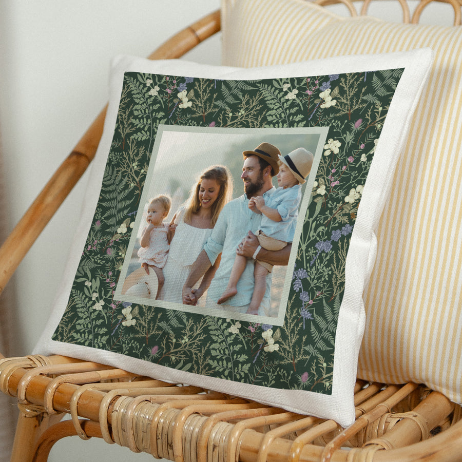 Kissen Weihnachten Natürliche Beige Winterlaub foto