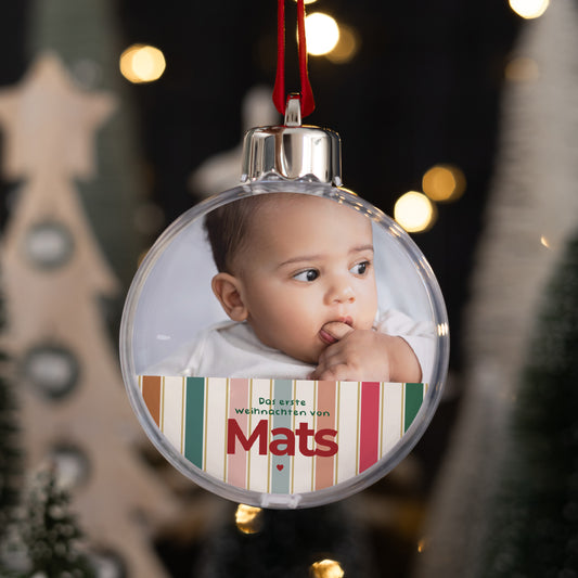 Weihnachtskugel Weihnachten Runde Der erste meiner Weihnachten foto