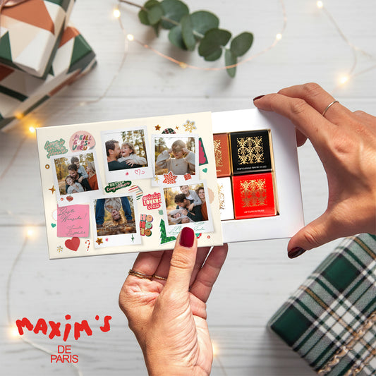 Schokokarte Weihnachten Schokoladenbox 6 Winter-Polares foto