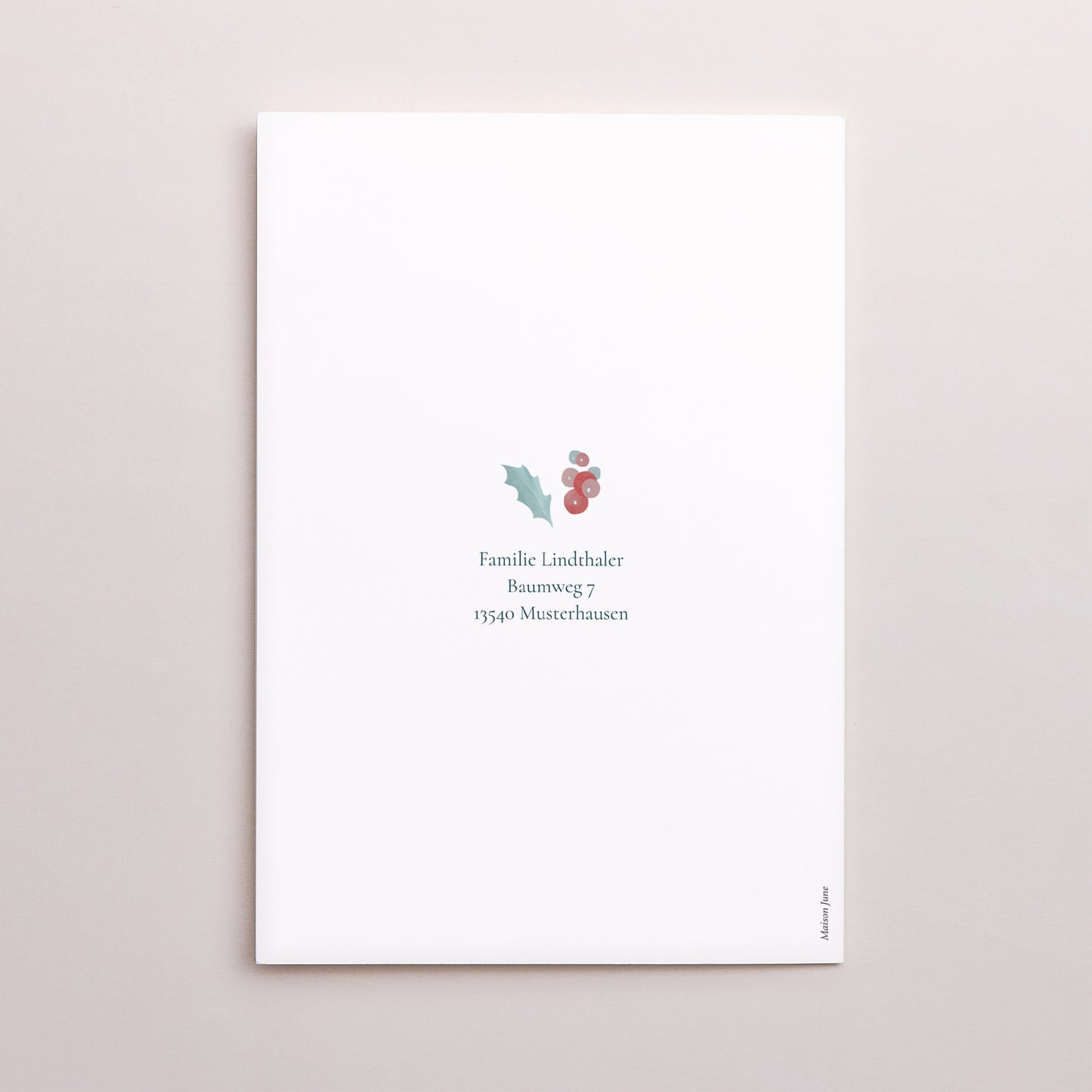 Weihnachtskarte Weihnachten Doppelter Porträtflügel Eichenblätter foto N° 3